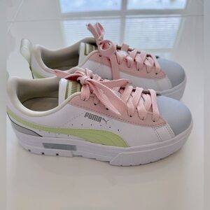 Women’s, Puma Mayze, leather, pastel colors, platform sneakers